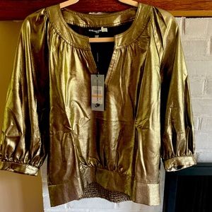 Karl Lagerfeld gold luxe top. New with tags